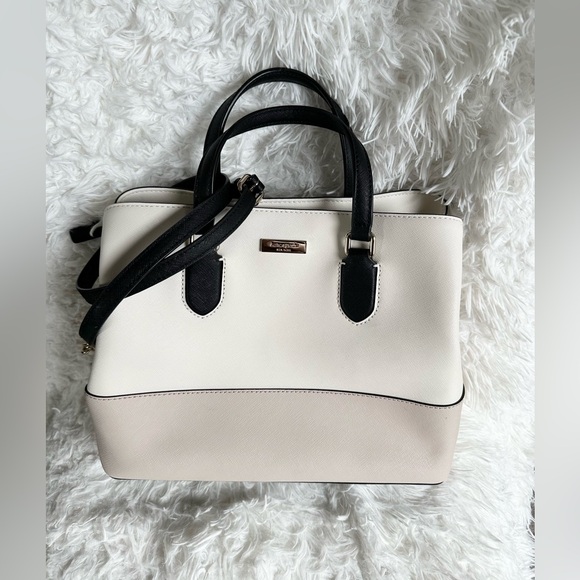 kate spade Handbags - kate spade Cream and Black Two-Tone Satchel